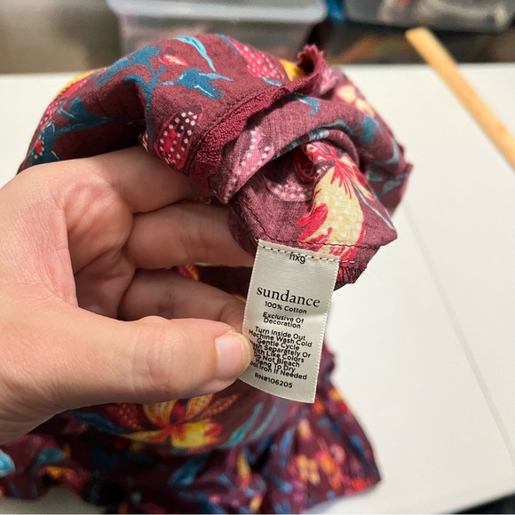 Sundance Eternal Summer Dress Raisin Floral Print Burgundy Purple XS X2 - Picture 6 of 8